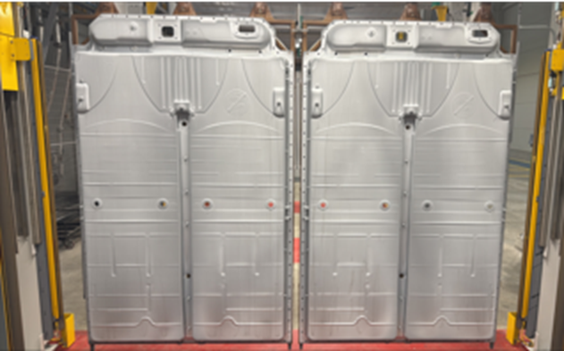 KUKA industrial robot arm automating the handling process on the surface treatment line